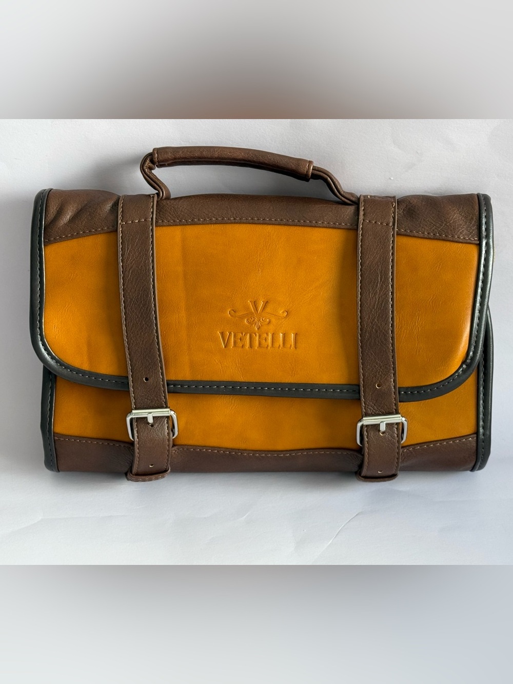 Vetelli The Hanging Italian Leather Toiletry Bag for Men Business Travel NWOT
